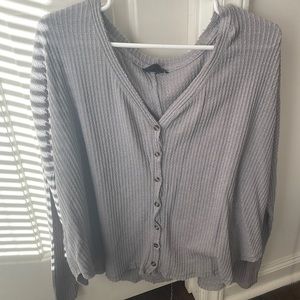Urban Outfitters Grey Thermal Button-Up